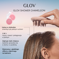 3w1 Silikonowa Myjka i Masażer do Ciała i Skóry głowy SHOWER CHAMELEON