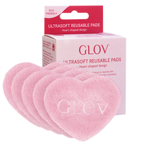 GLOV® Wielorazowe puszyste płatki kosmetyczne w kształcie serca –