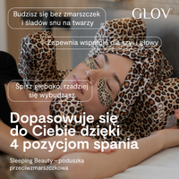 GLOV Sleeping Beauty – poduszka beauty sleep z pianką memory, przeciwzmarszczkowa, Panterka –