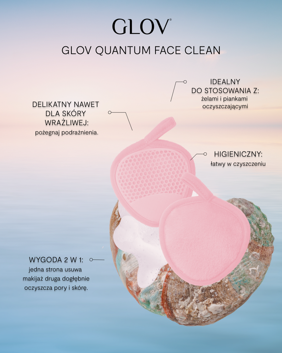 Dwustronny pad do demakijażu i mycia twarzy QUANTUM CLEAN