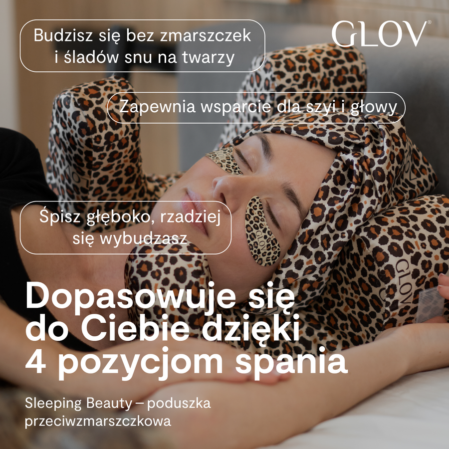 GLOV Sleeping Beauty – Beauty-Sleep-Kissen mit Memory-Schaum, anti-Falten, Pantherprint