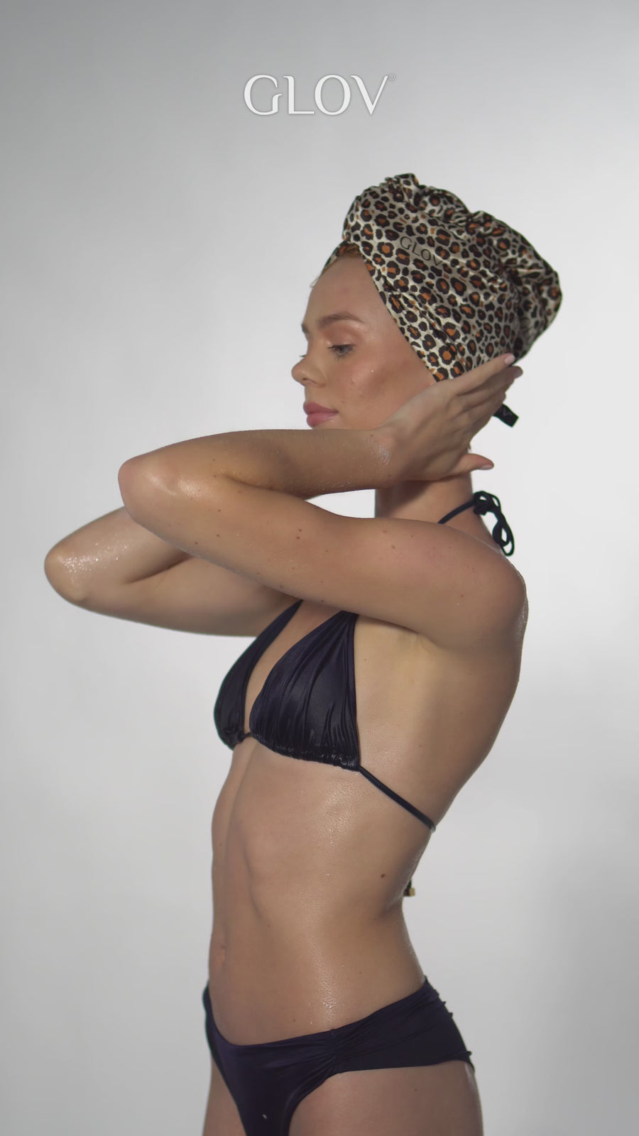 GLOV Dwustronny turban do włosów z mikrofibry i wegańskiej satyny, szybkie suszenie, anti-frizz