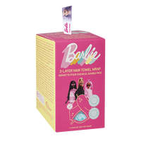 Dwustronny ręcznik do włosów w kształcie turbanu z warstwą eleganckiej satyny i super chłonnego materiału Barbie™ ❤ GLOV®
